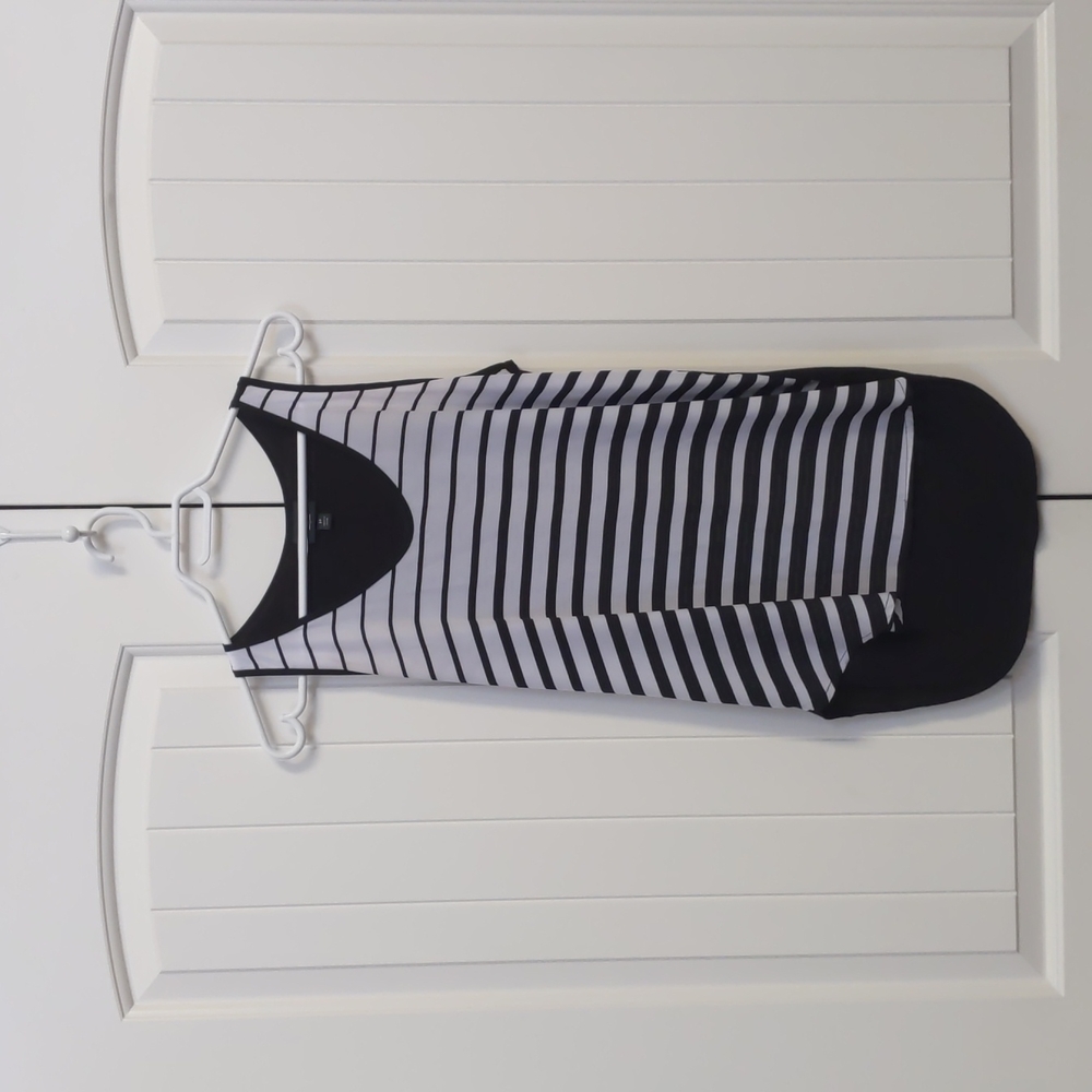 Mossimo Women's Size Small Black and White Striped Tank